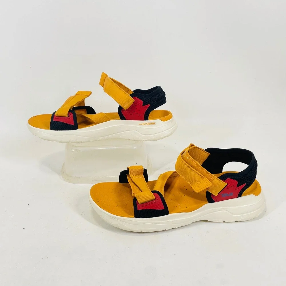 Teva Zymic Mens 10 Sport Sandals Mustard Yellow Red Black 1124049 REPREVE